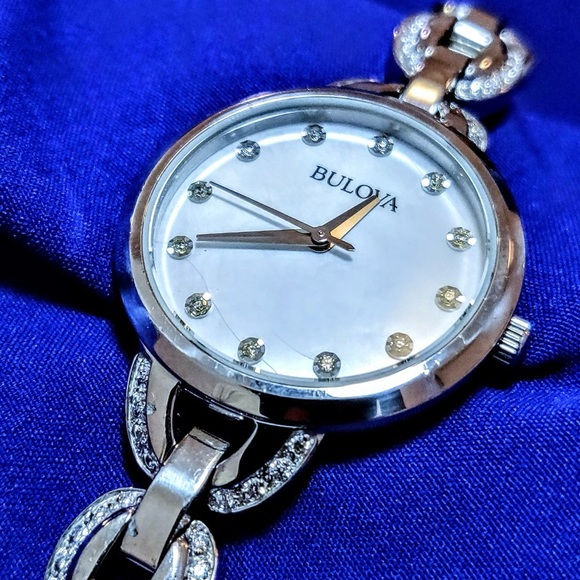 Bulova Accessories - Bulova 96L203 Mother Of Pearl Crystal Accented Petite Women's Watch